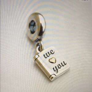 New Pandora Two- Tone Dangle Charm. We Love you.